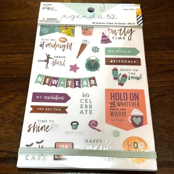 Agenda 52 Sticker Book All Seasons Foiled 892 Pieces Planner Scrapbook - Picture 1 of 4